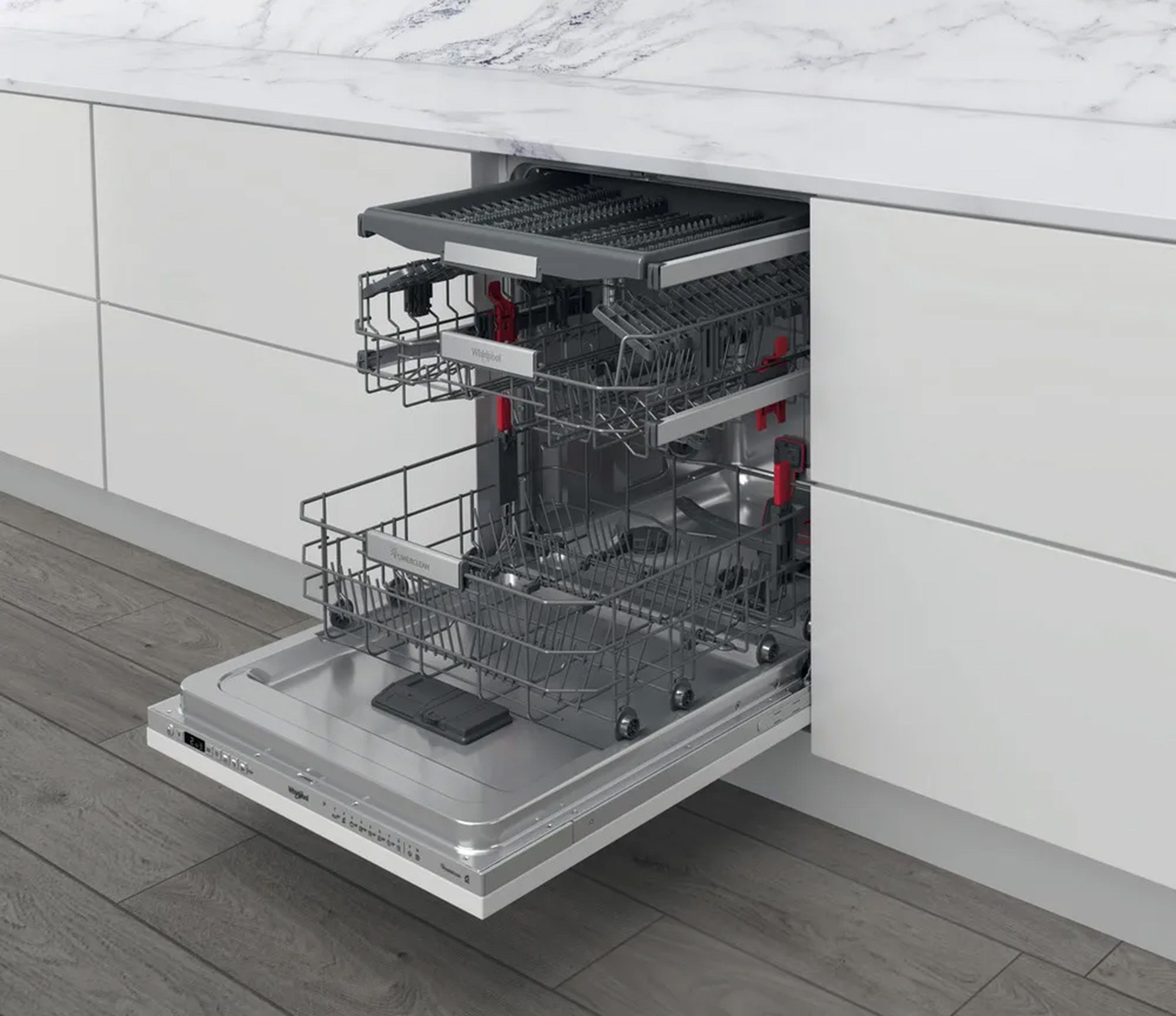 Lave vaisselle encastrable 60 cm WHIRLPOOL 14 couverts 43dB Gris - WIO3T133PFE