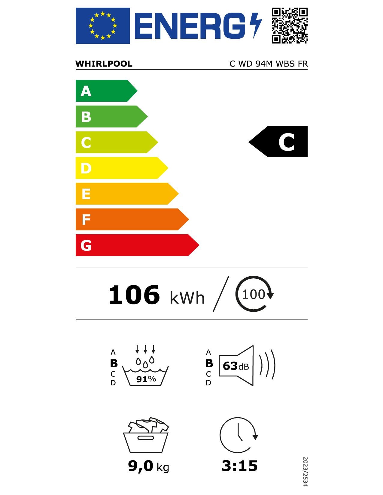 Sèche-linge pompe à chaleur WHIRLPOOL - CWD94MWBSFR Sèche-linge pompe à chaleur WHIRLPOOL - CWD94MWBSFR