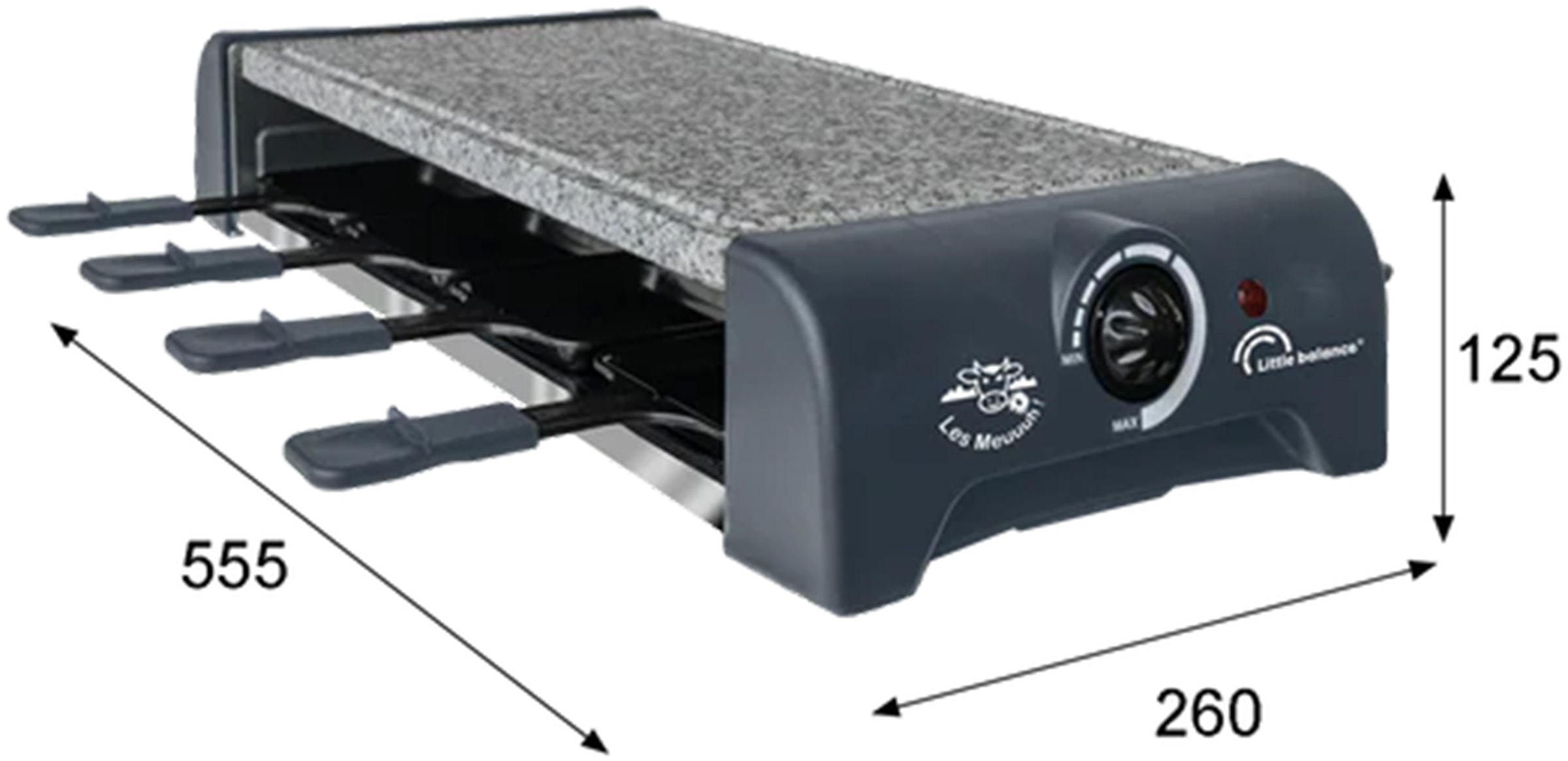 Raclette Multifonction LITTLE BALANCE 8 personnes 1300W Gris - 8751