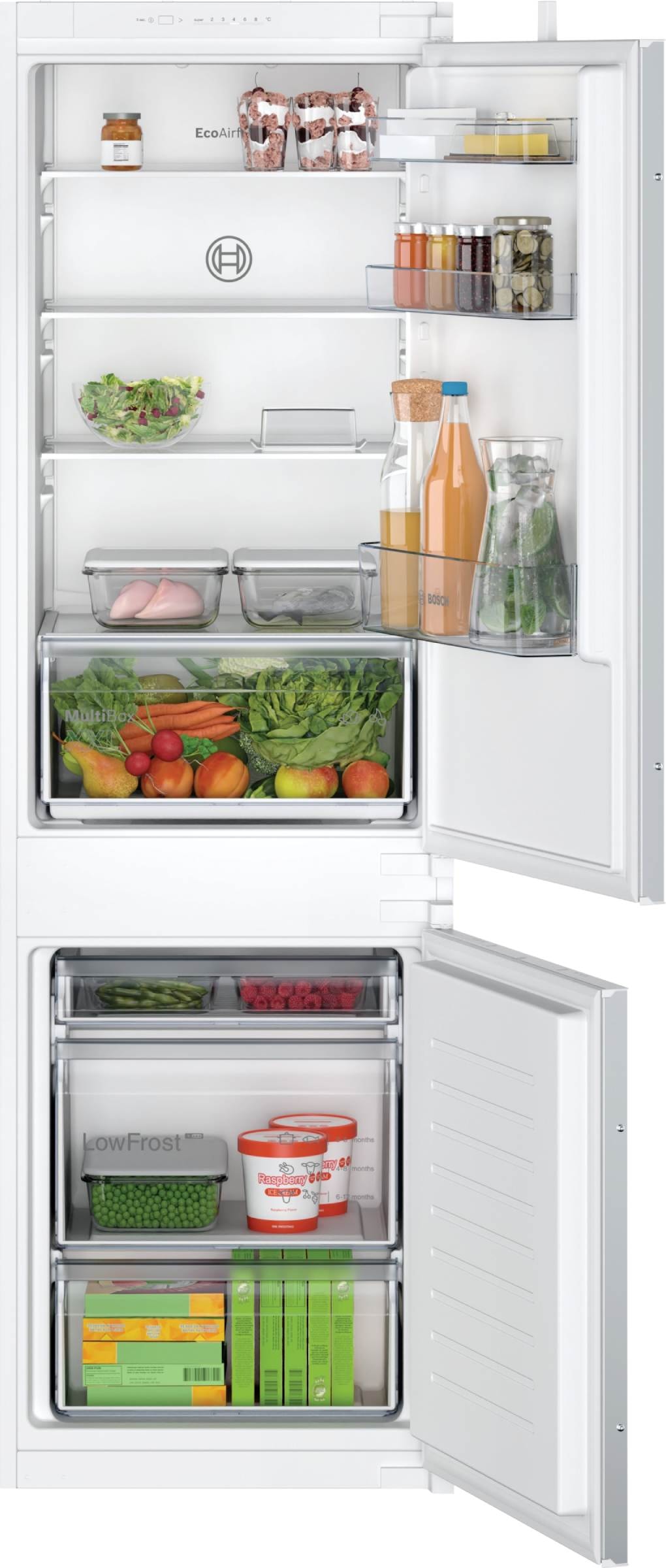 Réfrigérateur congélateur encastrable BOSCH 267L Froid brassé Blanc KIV865SE0