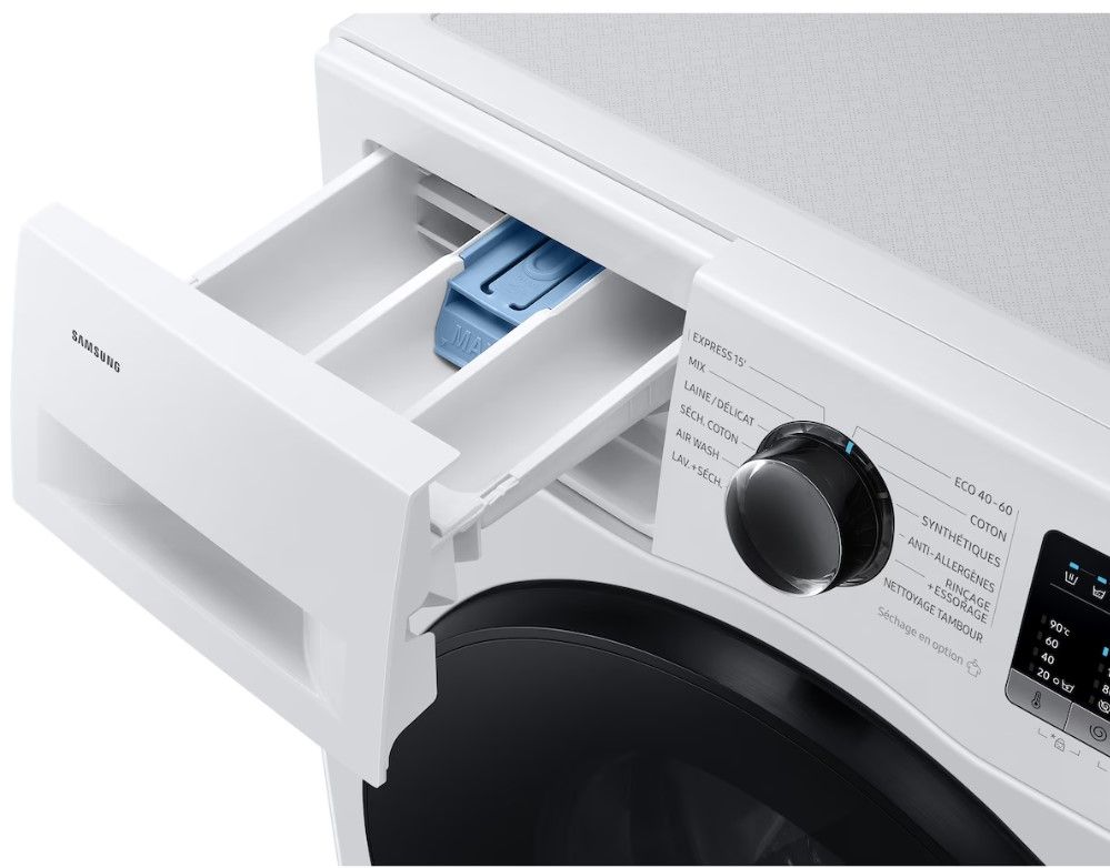 Lave linge sechant Frontal SAMSUNG 8/6kg 1400trs/min Moteur induction Blanc - WD80HG4U04BEEF