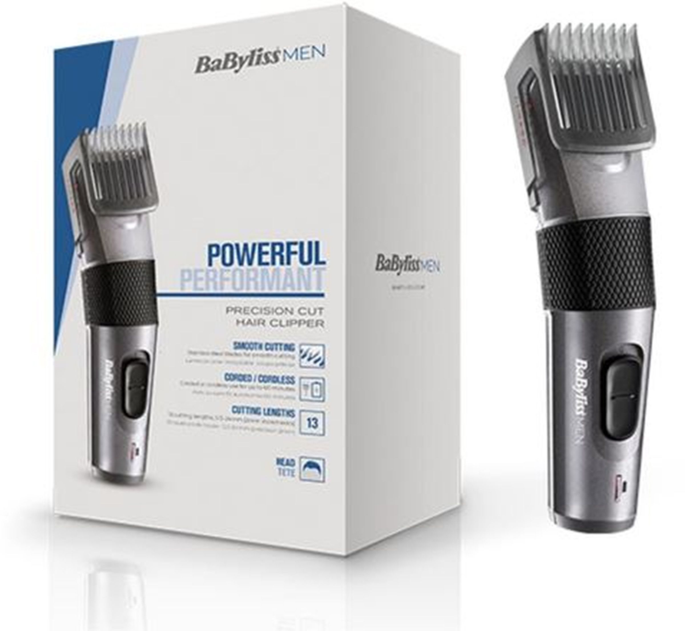 Tondeuse à cheveux BABYLISS 60min Avec/Sans fil Lames lavables - E786E