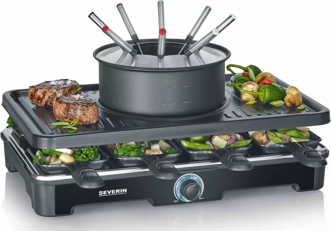 Raclette Multifonction SEVERIN 8 personnes 1400W Noir RG2347