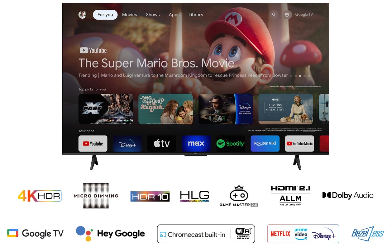 TV LED 4K 189 cm TCL 75" HDR Google TV Game Master 2.0 - 75V6B TV LED 4K 189 cm TCL 75" HDR Google TV Game Master 2.0 - 75V6B