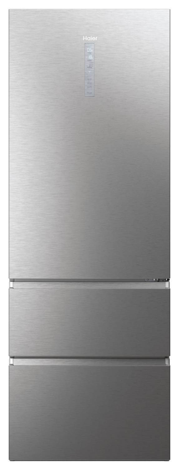 HAIER Réfrigérateur congélateur bas Total No Frost 343L Inox