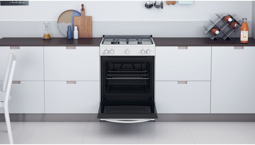 Cuisiniere gaz INDESIT 4 Feux + four Gaz Blanc - IS67G1KMW/E Cuisiniere gaz INDESIT 4 Feux + four Gaz Blanc - IS67G1KMW/E