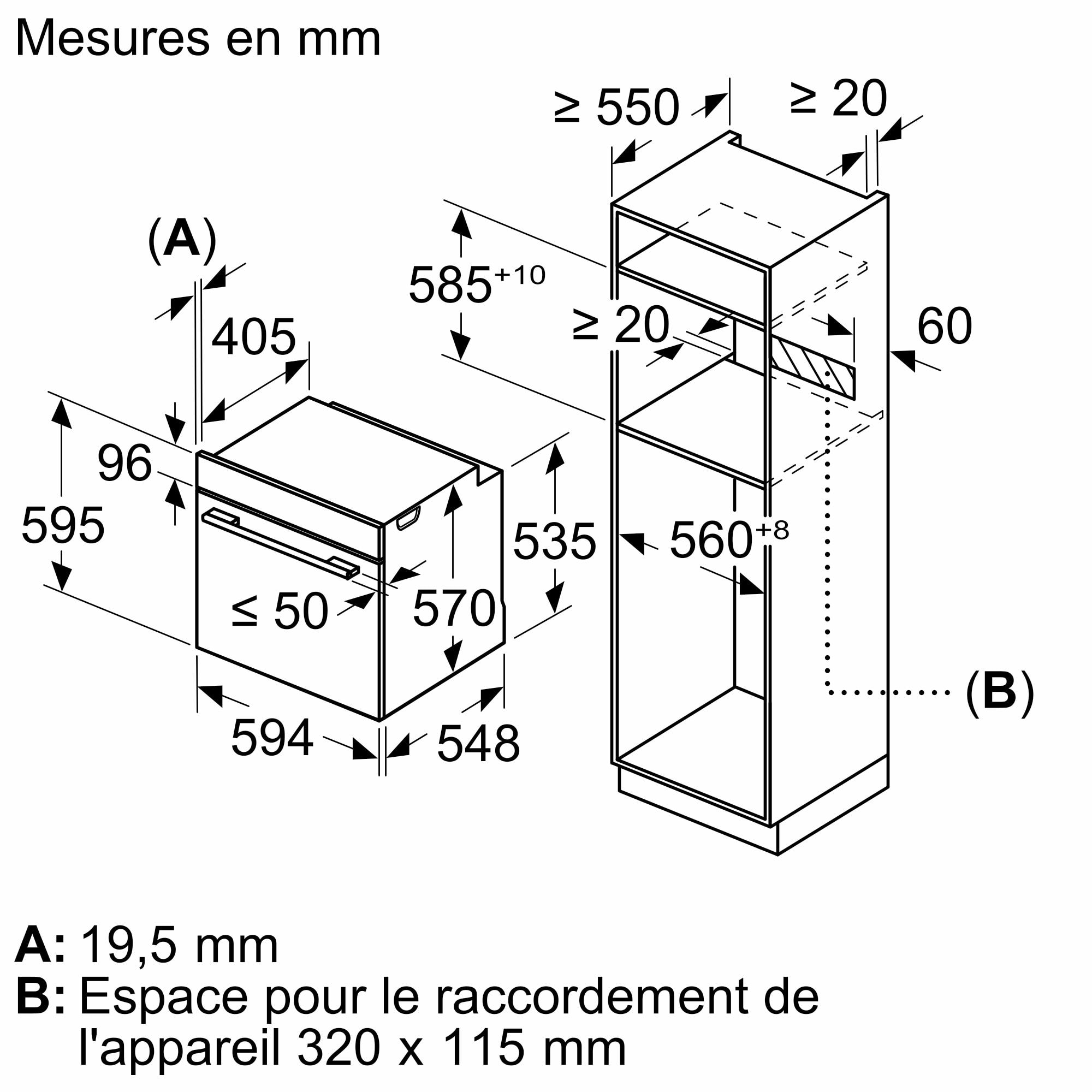 Four encastrable pyrolyse BOSCH Chaleur tournante 71L Noir - HBA571BB4