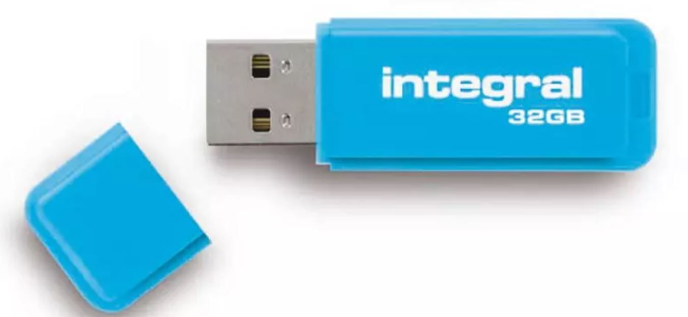 Clé USB INTEGRAL 32Go 2.0 Plug & Play Bleu NEONBLEU32GB
