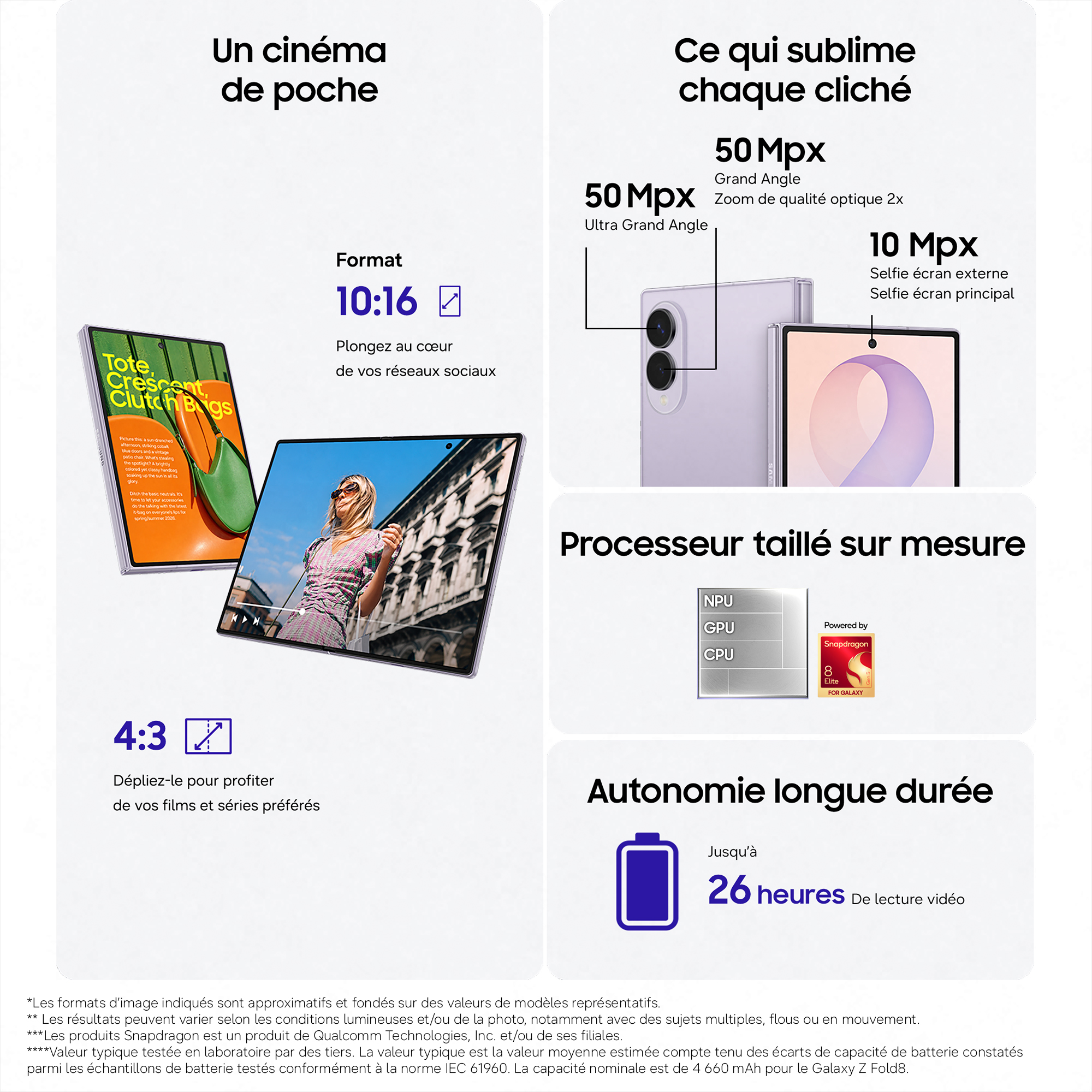 Samsung Galaxy Z Fold 8 512Go Lavande SAMSUNG  - SM-F971BLVCEUB