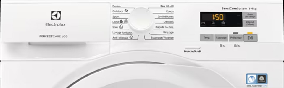 Lave linge Frontal ELECTROLUX 1400 trs/min, 9Kg, Blanc - EW6F5712WA Lave linge Frontal ELECTROLUX 1400 trs/min, 9Kg, Blanc - EW6F5712WA