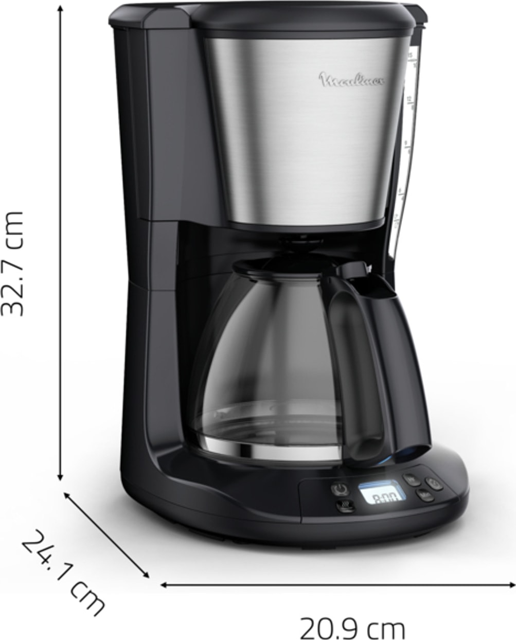 Cafetière MOULINEX Programmable 1.25L 15 tasses Inox - FG5S2DE0