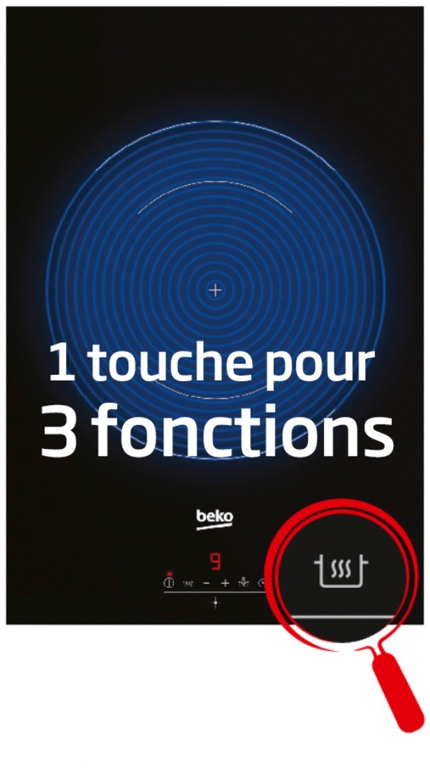 Plaque induction BEKO 8 Foyers 60 cm FlexinFull+ Verre Noir - HII68811NT Plaque induction BEKO 8 Foyers 60 cm FlexinFull+ Verre Noir - HII68811NT