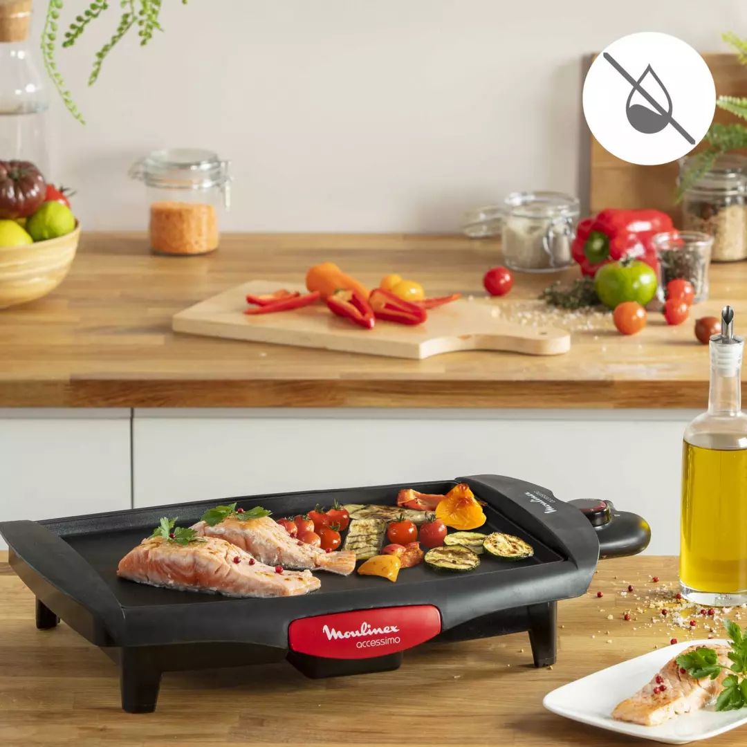 Plancha MOULINEX 36x36cm 4 personnes Antiadhésif Noir - CB560811