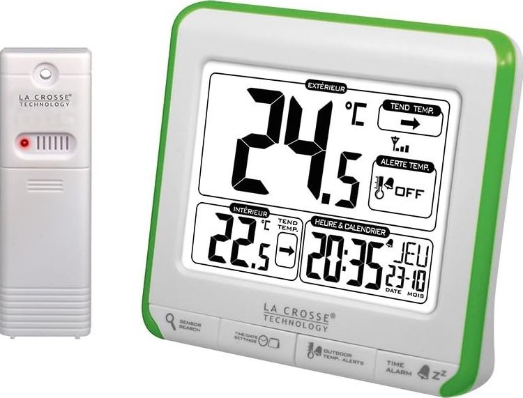 Station météo LA CROSSE TECH 433 Mhz Blanc WS6811W-GREEN