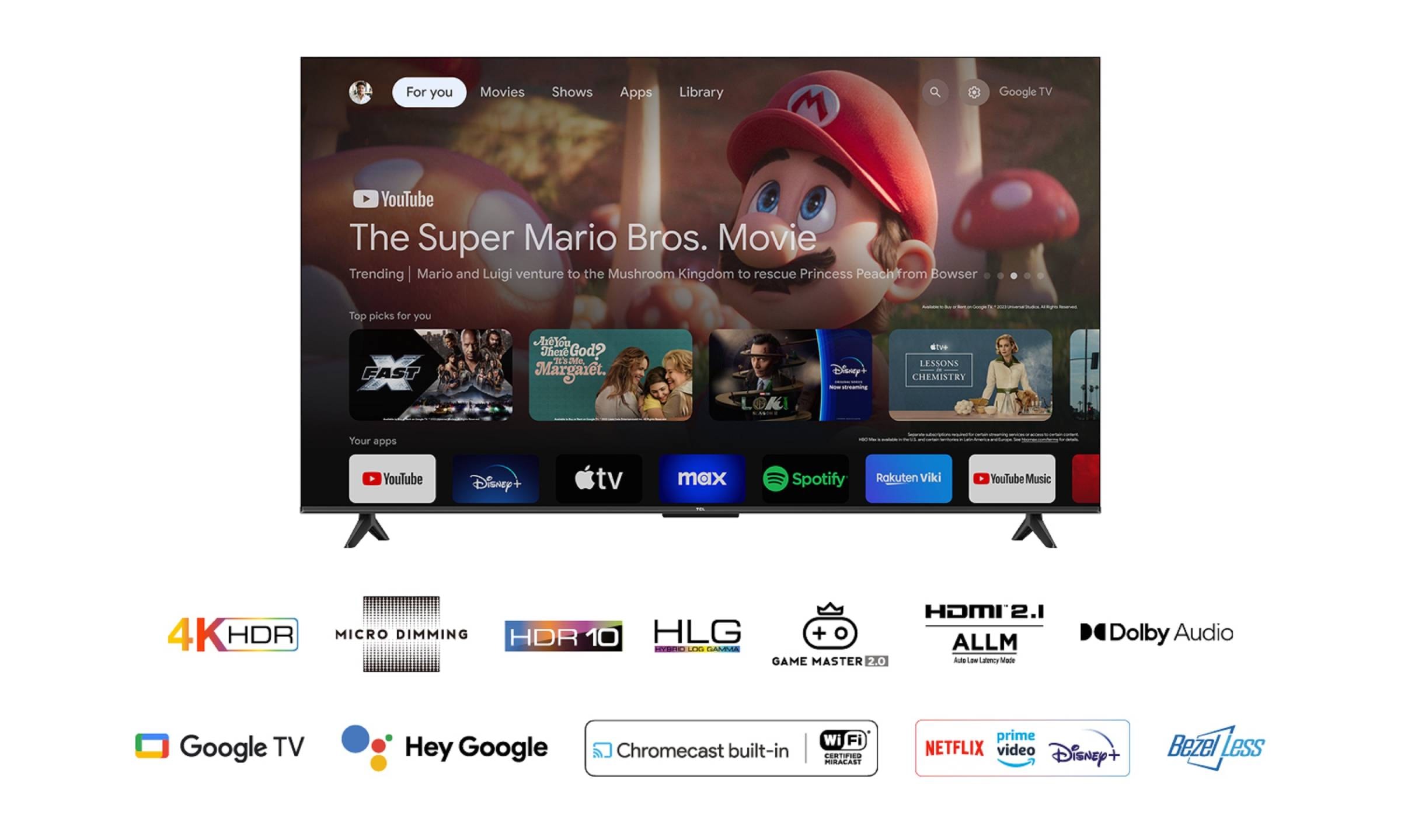 TV LED 4K 164 cm TCL , Google TV, 65" - 65V6B TV LED 4K 164 cm TCL , Google TV, 65" - 65V6B