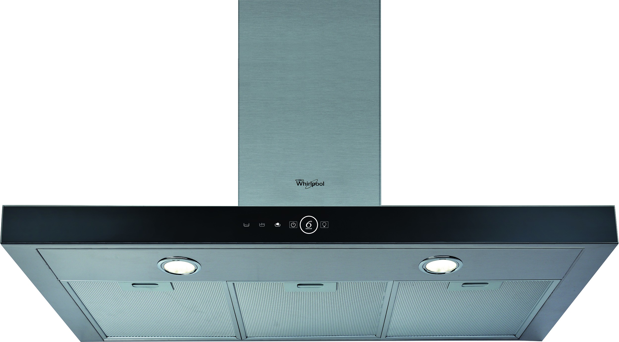 Hotte decorative murale WHIRLPOOL 69db 90cm Inox et Noir - AKR7591IX