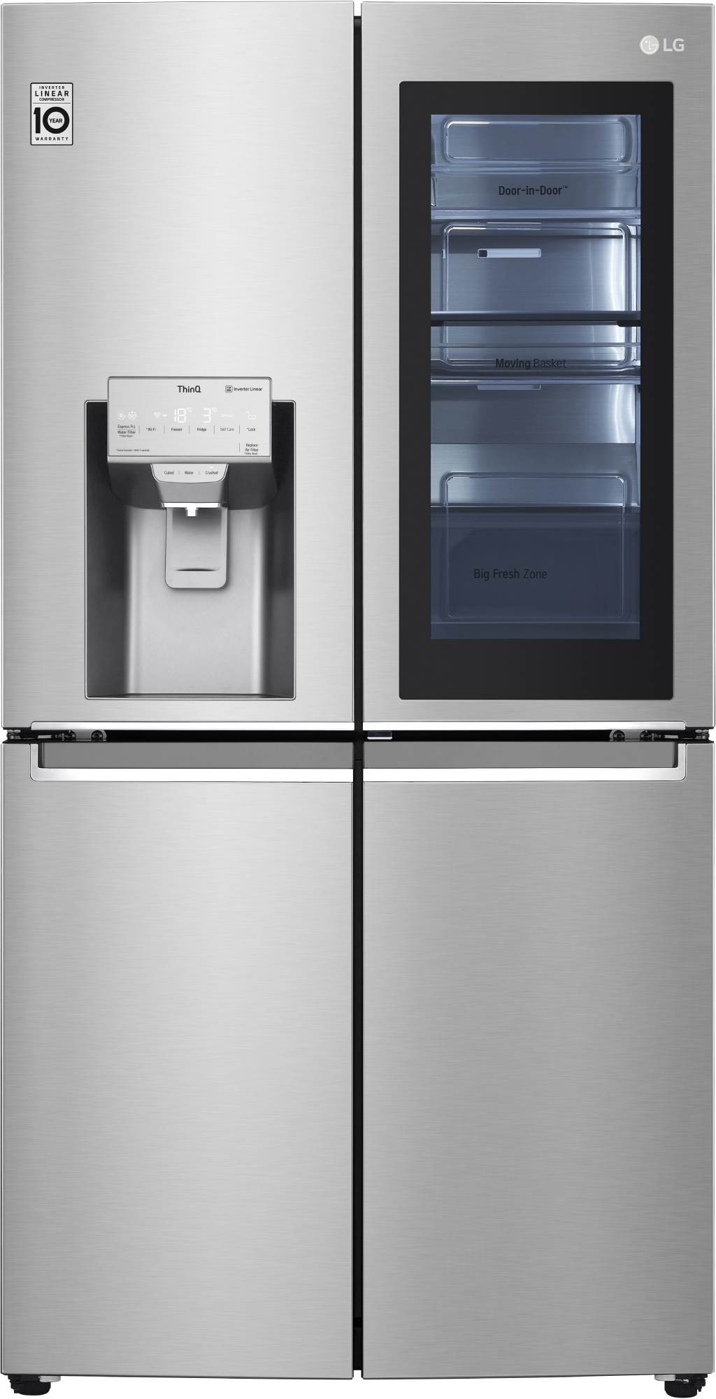 LG Réfrigérateur 4 portes InstaView Door-in-Door 638L Inox GMX945NS9F LG Réfrigérateur 4 portes InstaView Door-in-Door 638L Inox GMX945NS9F