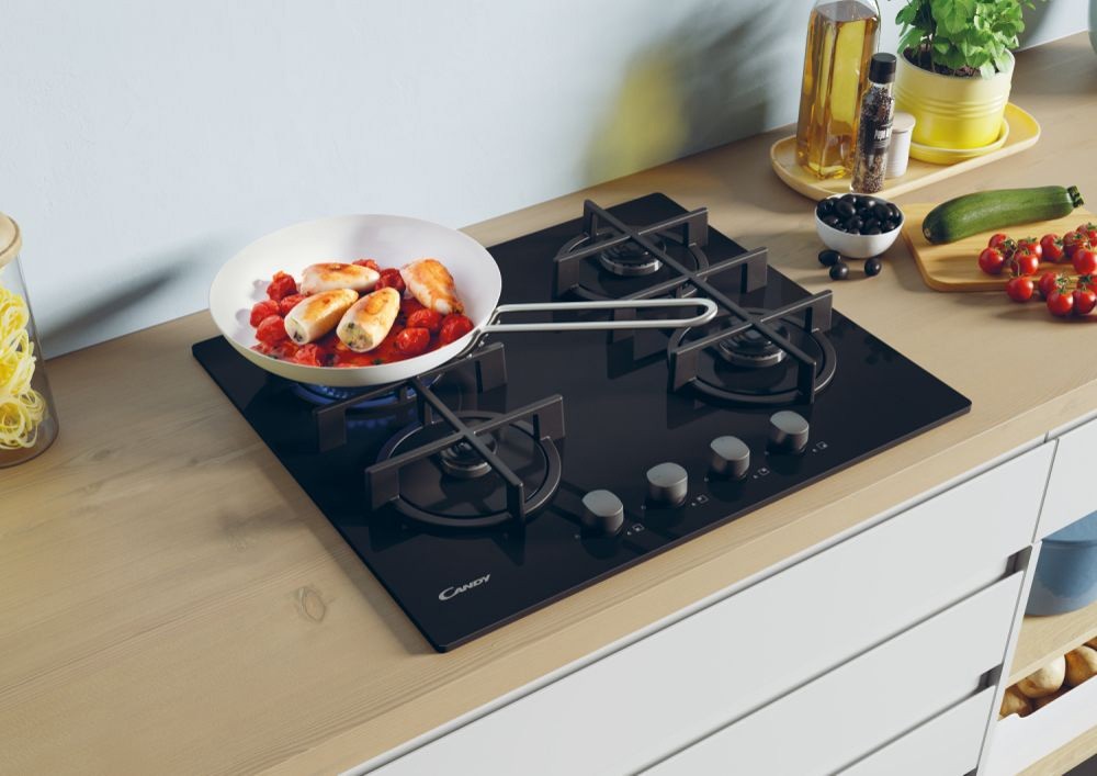 Plaque gaz CANDY ,4 Foyers, 7200W, 60cm, Noir - CDK6KB Plaque gaz CANDY ,4 Foyers, 7200W, 60cm, Noir - CDK6KB