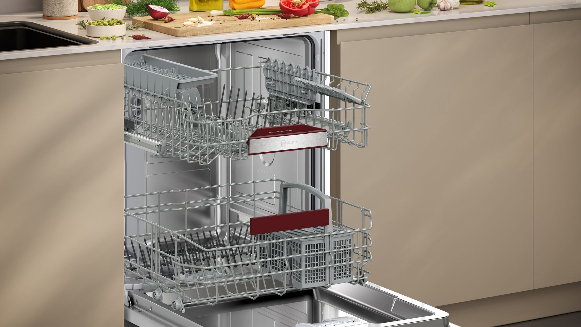Lave vaisselle tout integrable 60 cm NEFF Home Connect 13 couverts 42dB  Inox - S175EAX16E