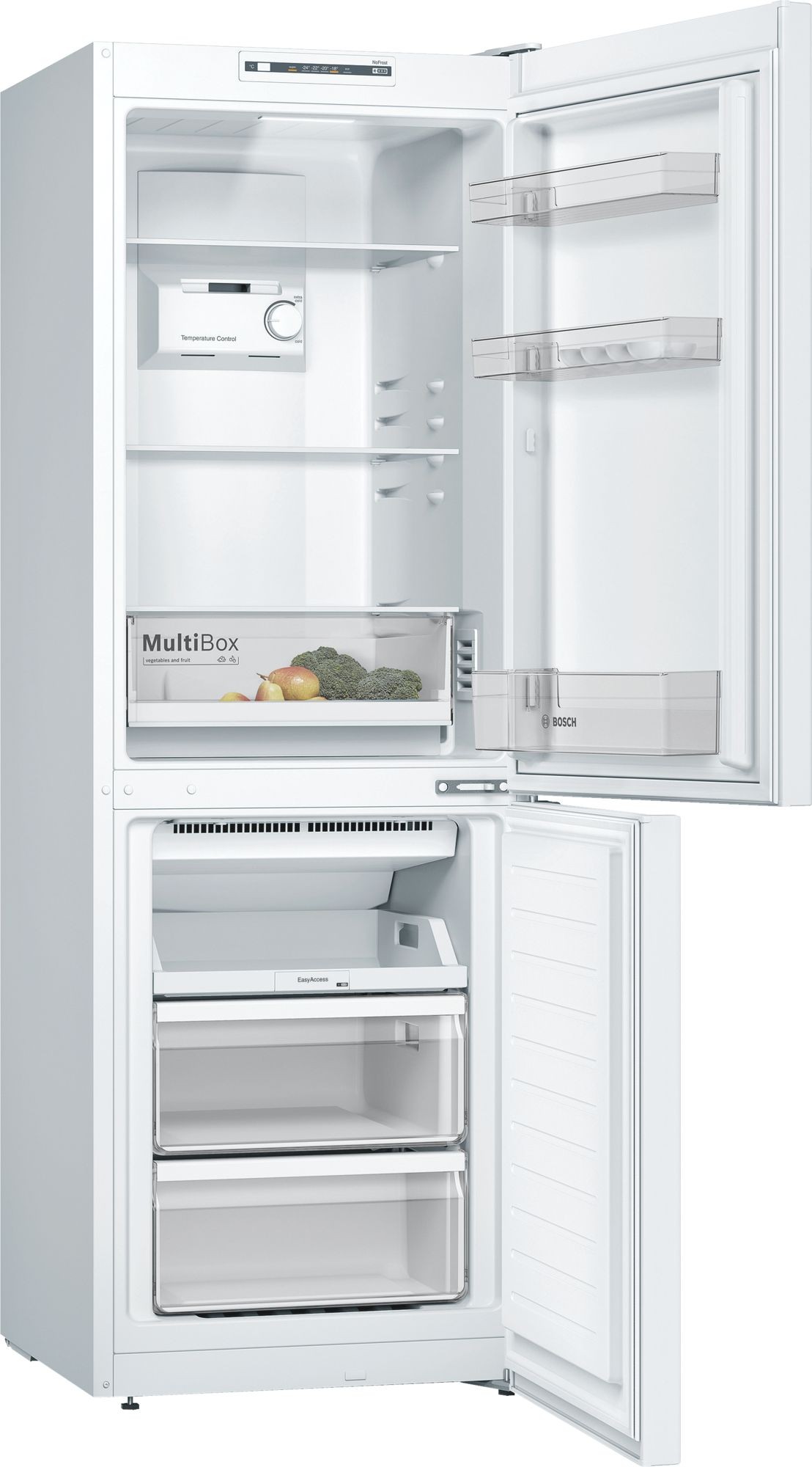 BOSCH Réfrigérateur congélateur bas Série 2 No Frost Multi AirFlow 279L Blanc - KGN33NWEB