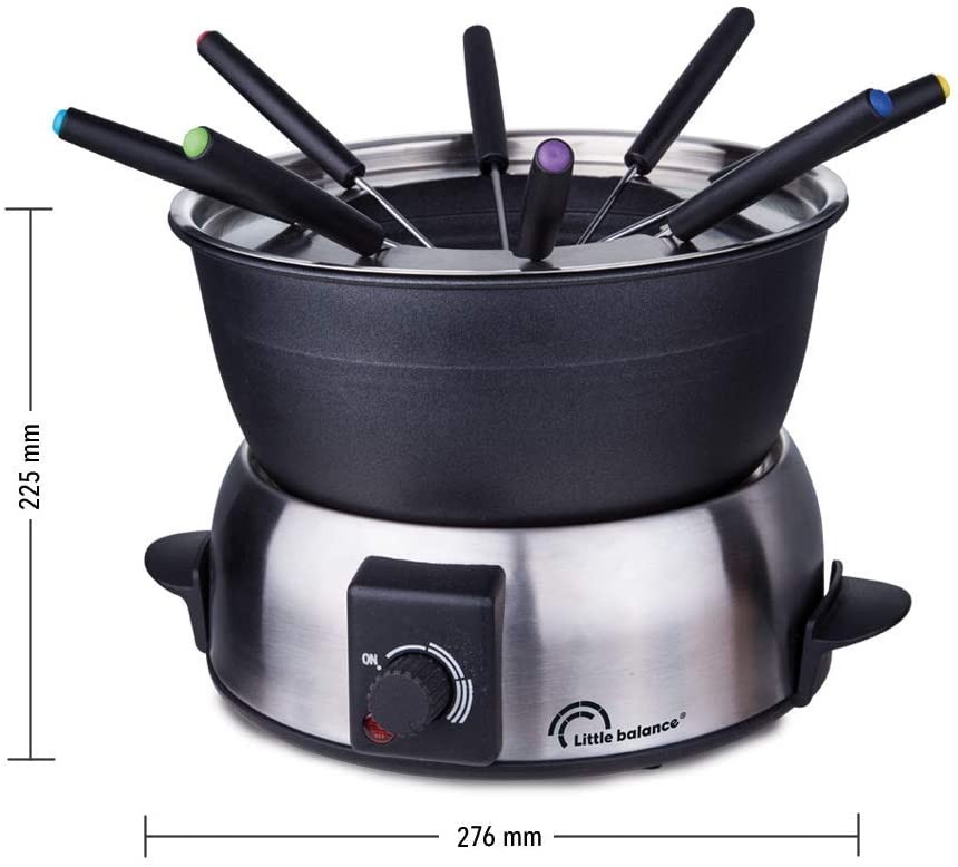 Fondue LITTLE BALANCE 8 personnes 800W 1.8L Noir inox - 8386