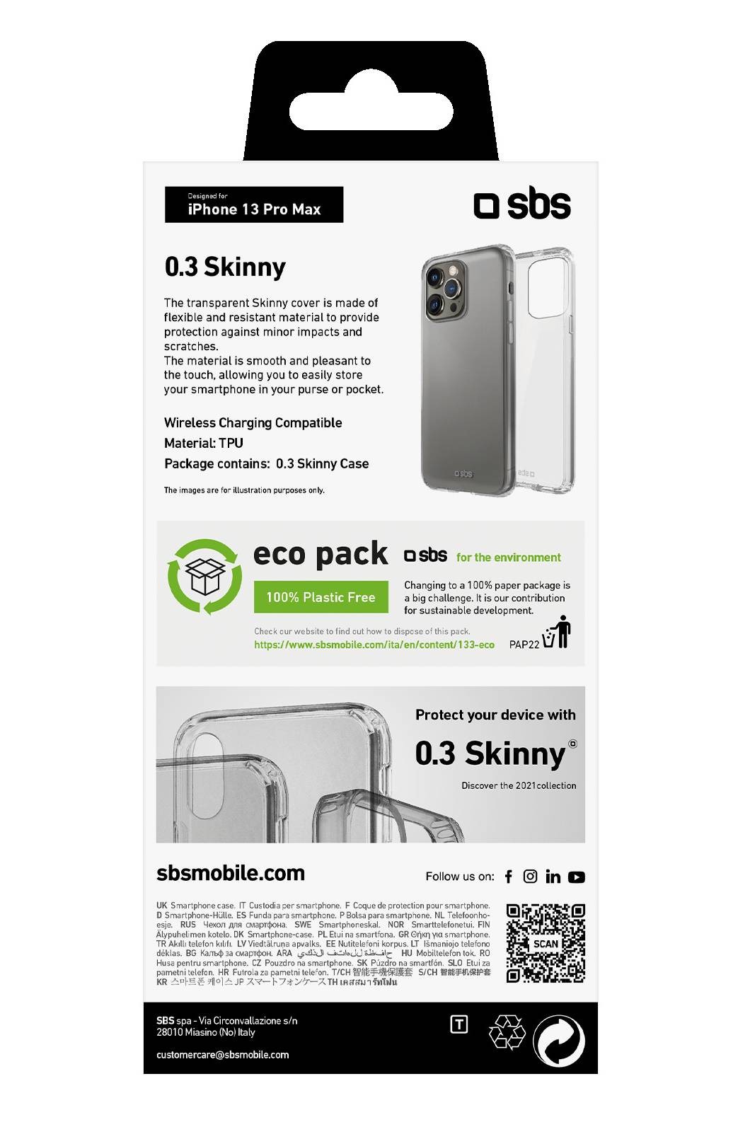 Coque iPhone SBS 13 Pro Max Transparent - COQUESKIN-IP13PROMAX