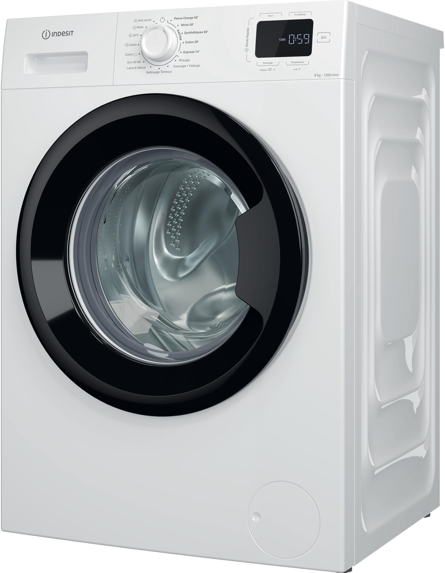 Lave linge Frontal INDESIT 1200 trs/min, 8kg, Blanc - IM862BMYTIMEFR Lave linge Frontal INDESIT 1200 trs/min, 8kg, Blanc - IM862BMYTIMEFR