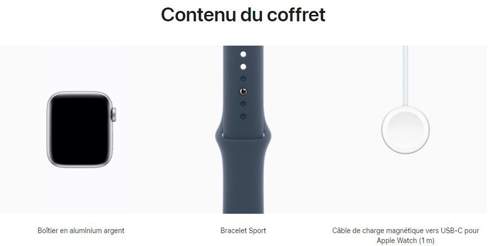Montre connectée APPLE Watch SE GPS 44mm Aluminium Argent - WATCHSE-MREC3QF-2023