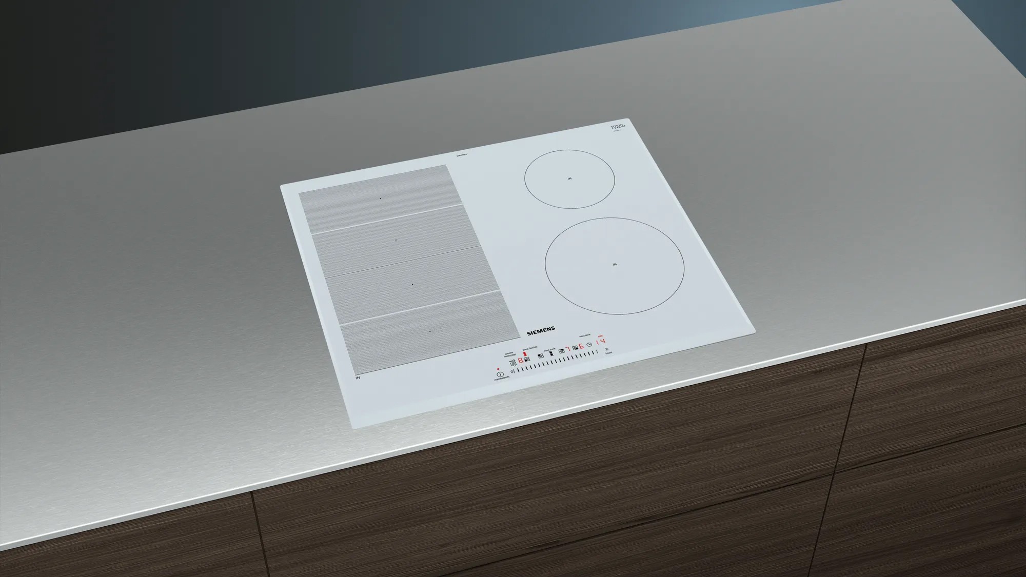 SIEMENS Plaque induction iQ700 FlexInduction 4 foyers Blanc