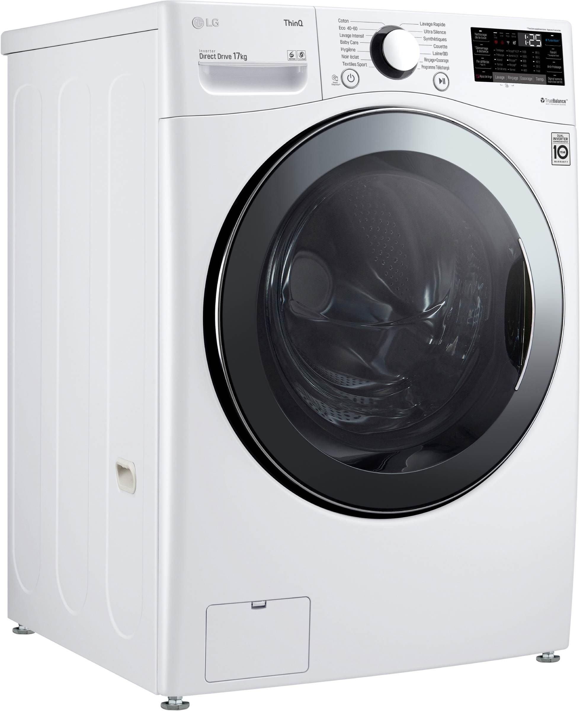 Lave linge Frontal LG , 1100 trs/mn, 17kg, Blanc - F71P12WH