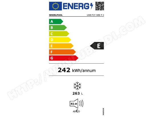 Congélateur armoire WHIRLPOOL Thermostat 6ème sens 260L Blanc - UW8F2YWBIF2