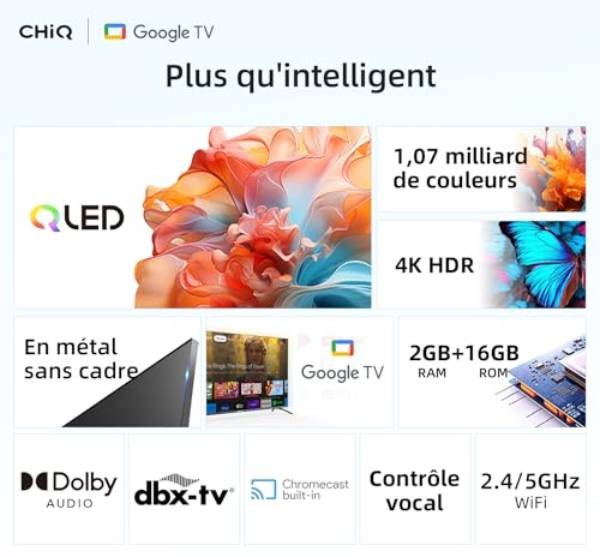 CHIQ TV QLED 4K 126 cm Ultra HD Smart TV 50" - U50QM8V