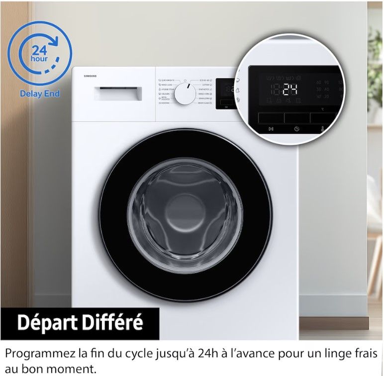 Lave linge Frontal SAMSUNG 8kg 1400trs/min Blanc - WW80FG3M05TW