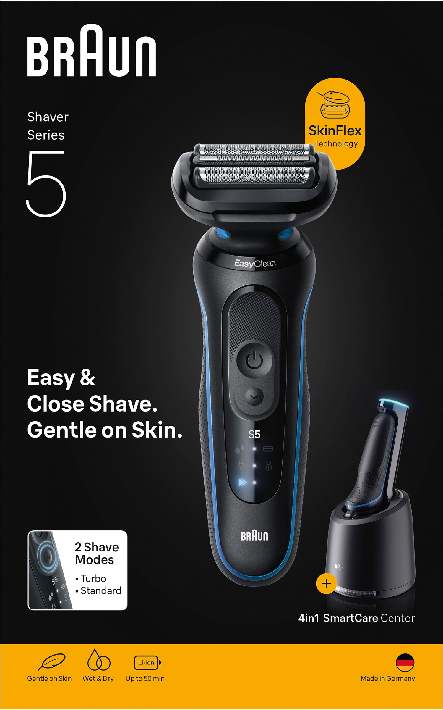 Rasoir électrique BRAUN Autosense Wet & Dry Station Smartcare 4en1 - 52-B7000CC