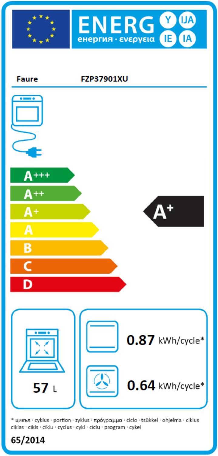 Four encastrable pyrolyse FAURE Chaleur tournante 57L Inox - FZP37901XU Four encastrable pyrolyse FAURE Chaleur tournante 57L Inox - FZP37901XU
