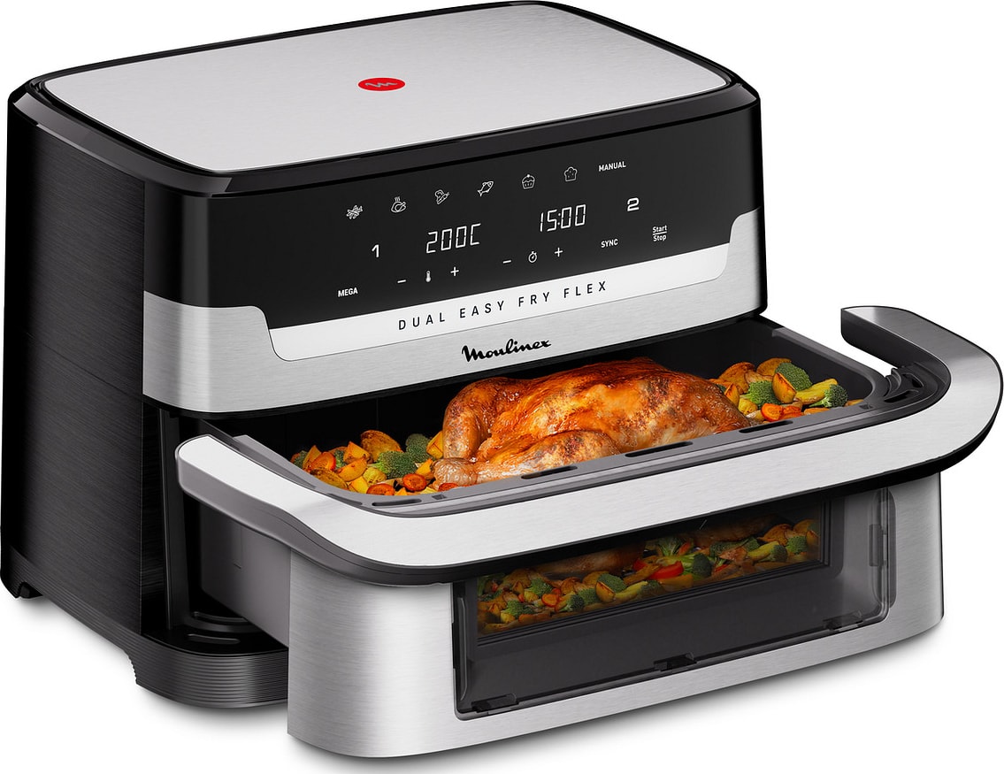 Friteuse à air chaud MOULINEX 9L 2700W Double compartiment EZ922DF0