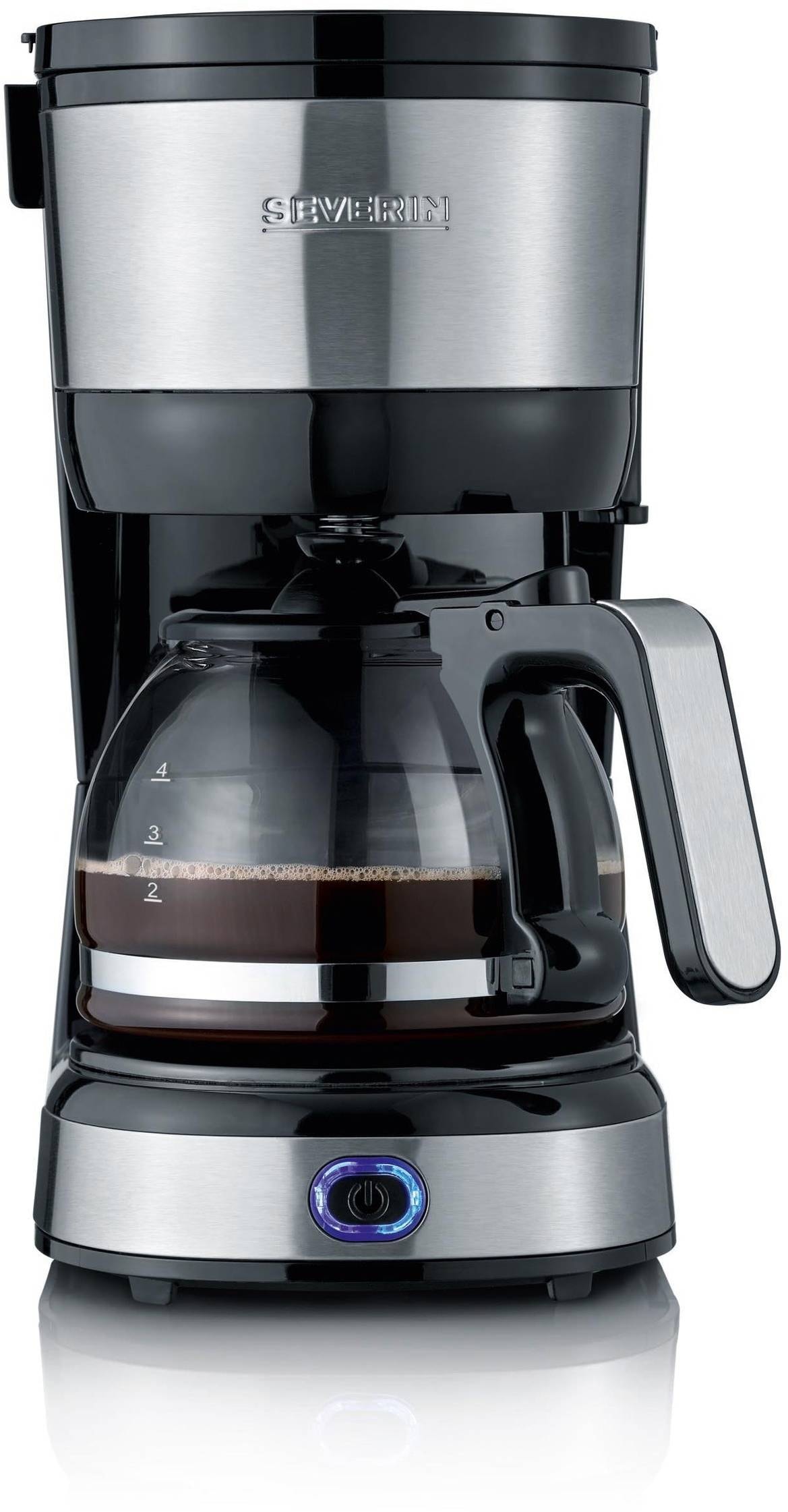 Cafetière SEVERIN 4 tasses Inox brossé et noir KA4808