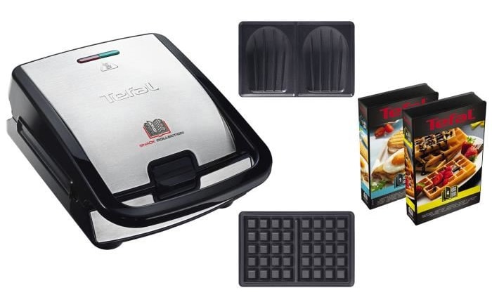 Gaufrier TEFAL 2 jeux de plaques 700W Noir Inox SW853D12