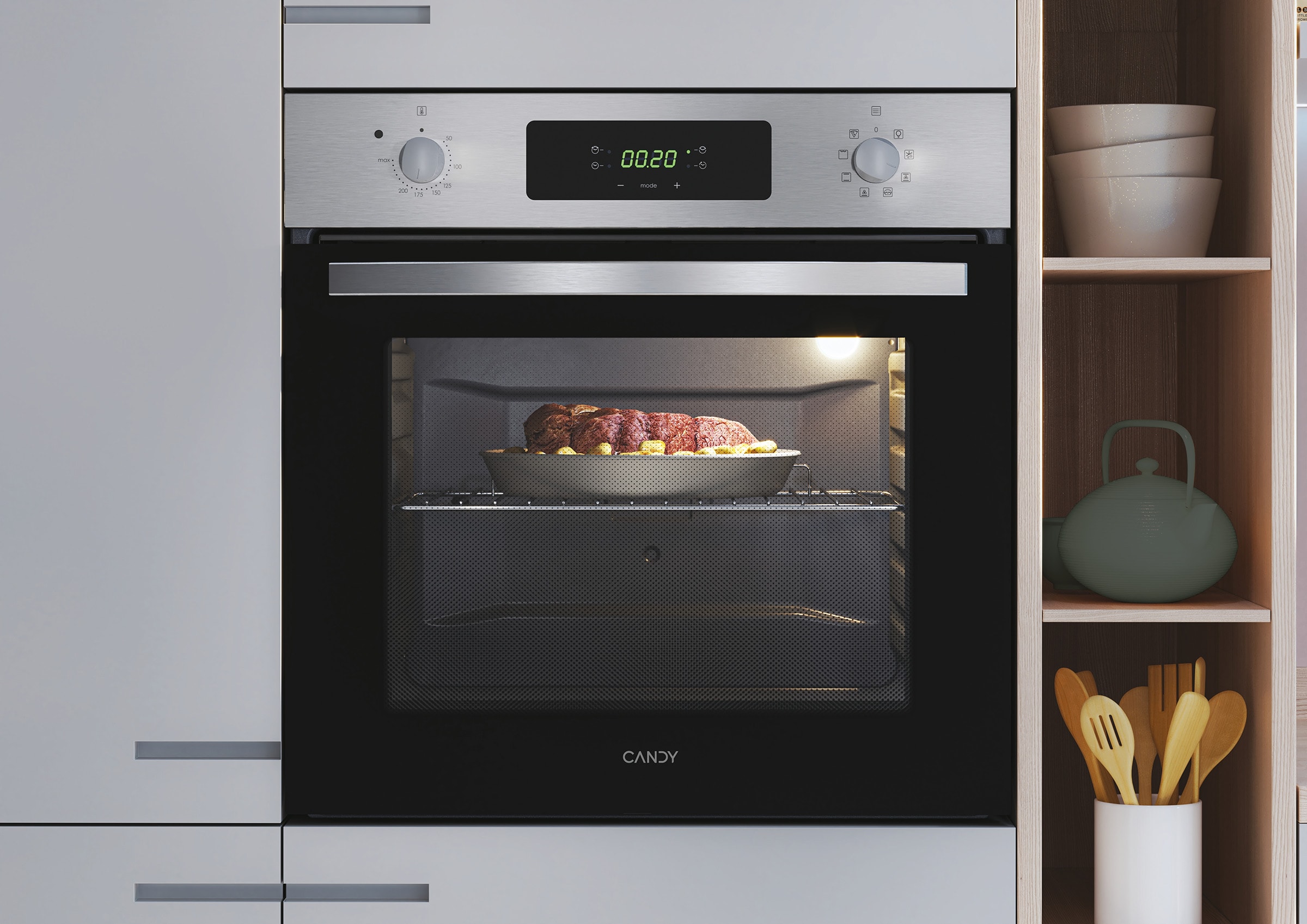 Four encastrable catalyse CANDY Chaleur tournante 65 L Inox - FIDCX665/1