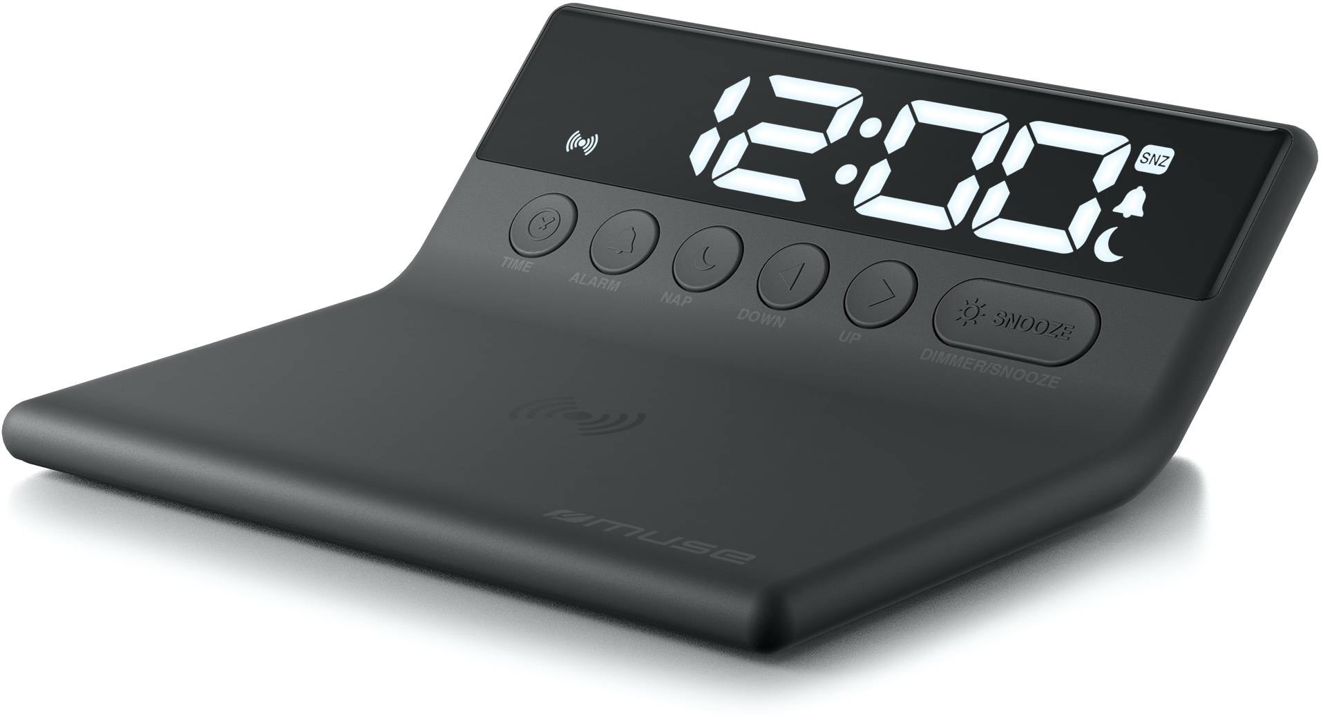 Réveil MUSE Chargement par induction Noir M-168WI