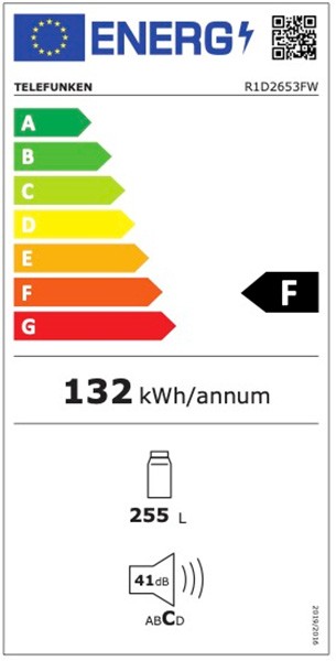 TELEFUNKEN Réfrigérateur 1 porte Froid Statique 255L Blanc - R1D2653FW