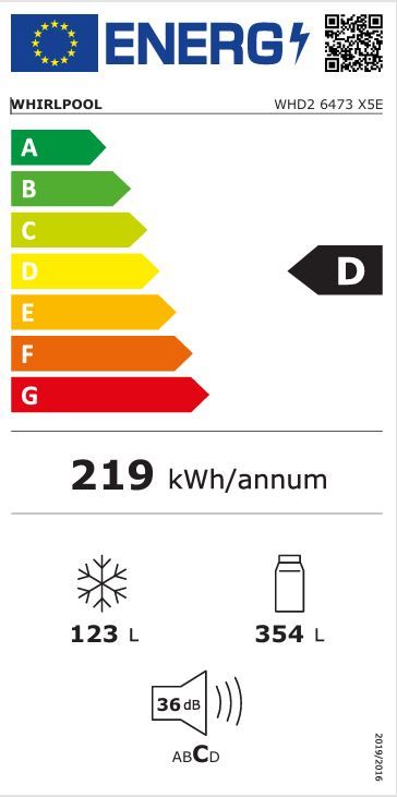 Réfrigérateur congélateur haut WHIRLPOOL 477L No Frost Anthracite - WHD26473X5E