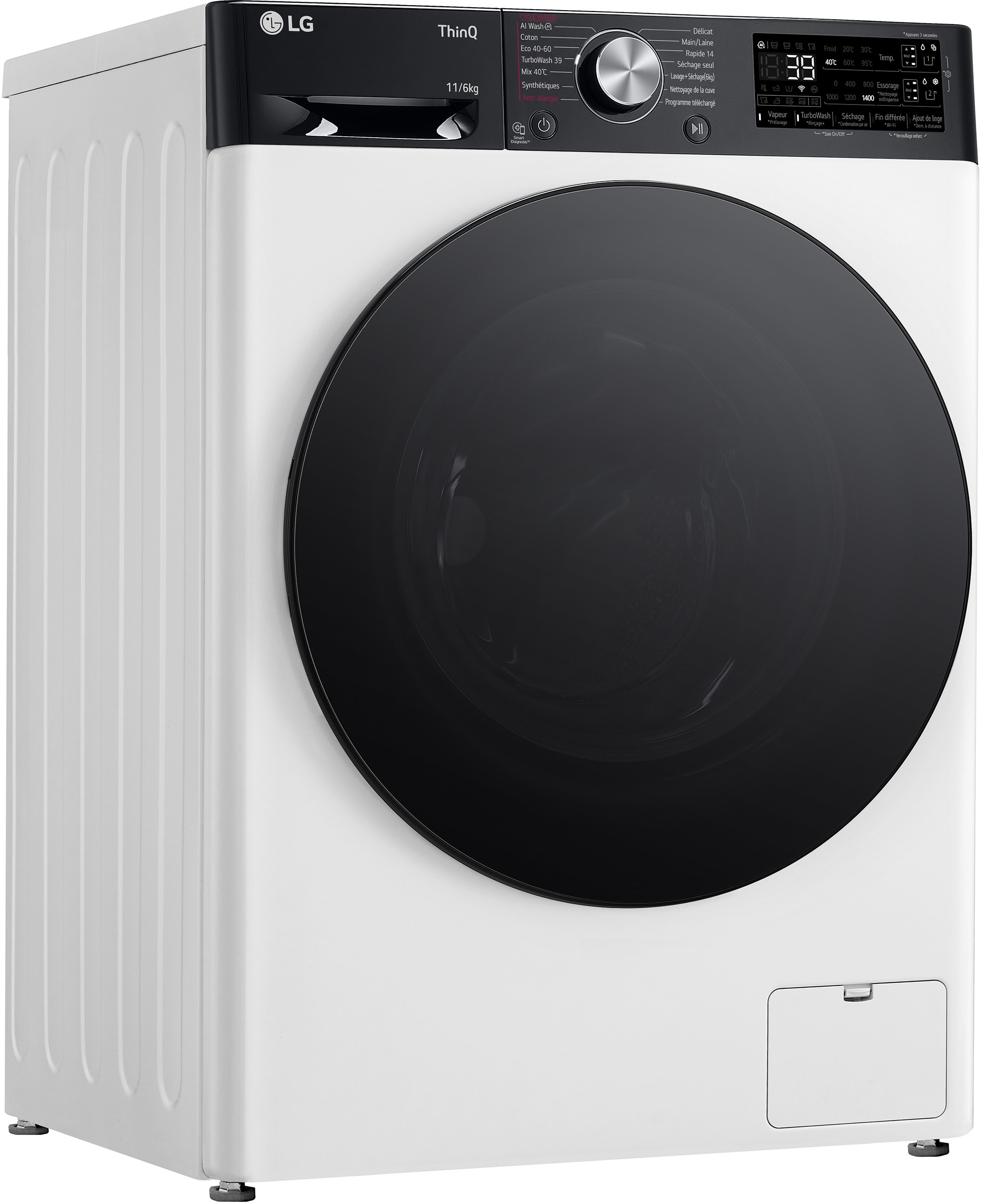 Lave linge sechant Frontal LG , 1400 trs/mn, 11/6kg, Blanc - F164R78WSTA Lave linge sechant Frontal LG , 1400 trs/mn, 11/6kg, Blanc - F164R78WSTA