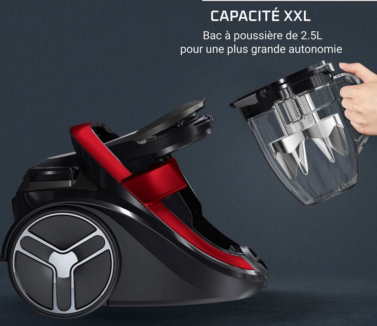 Aspirateur traîneau ROWENTA Silence Force Cyclonic 900W Noir et rouge - RO7933EA