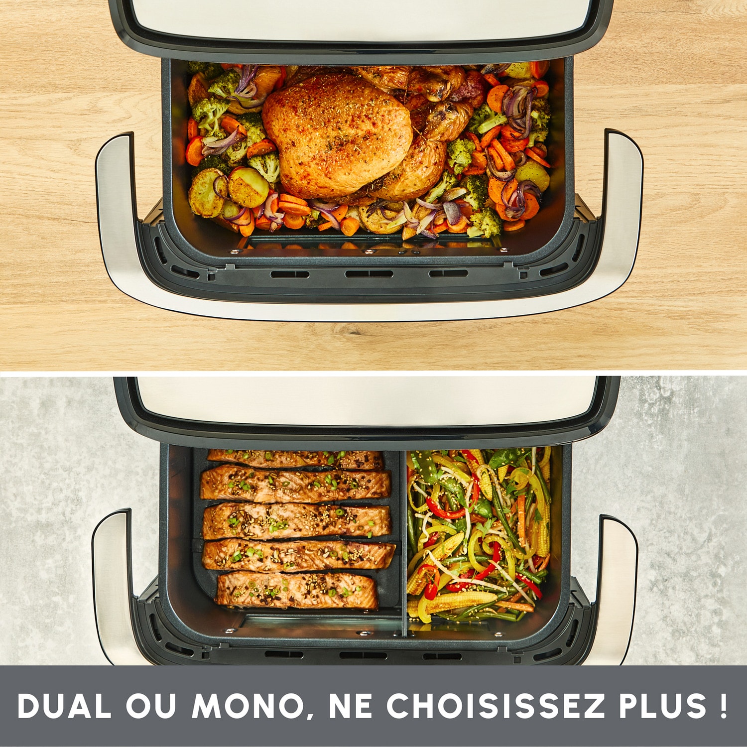 Friteuse à air chaud MOULINEX AirFryer 9L 2700W Double compartiment - EZ922DF0
