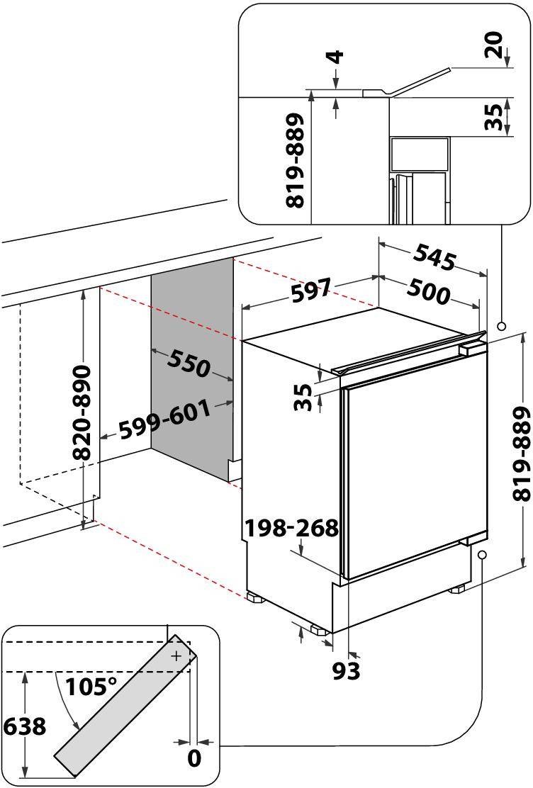 Table top encastrable HOTPOINT ARISTON 144L - HABUL011 Table top encastrable HOTPOINT ARISTON 144L - HABUL011