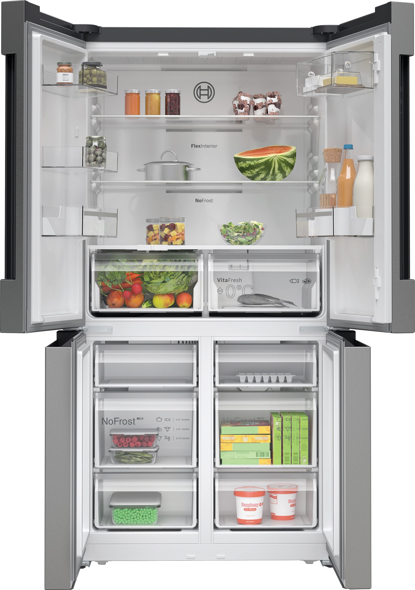 Réfrigérateur 4 portes BOSCH Série 4, Froid No Frost, 605L, Inox - KFN96VPEA Réfrigérateur 4 portes BOSCH Série 4, Froid No Frost, 605L, Inox - KFN96VPEA