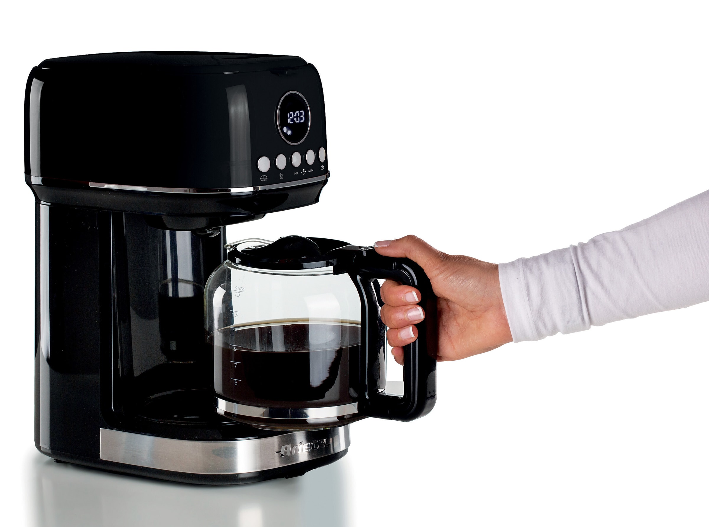 Cafetière ARIETE à filtre, Moderna, 1,5L, Noir - 1396NOIR