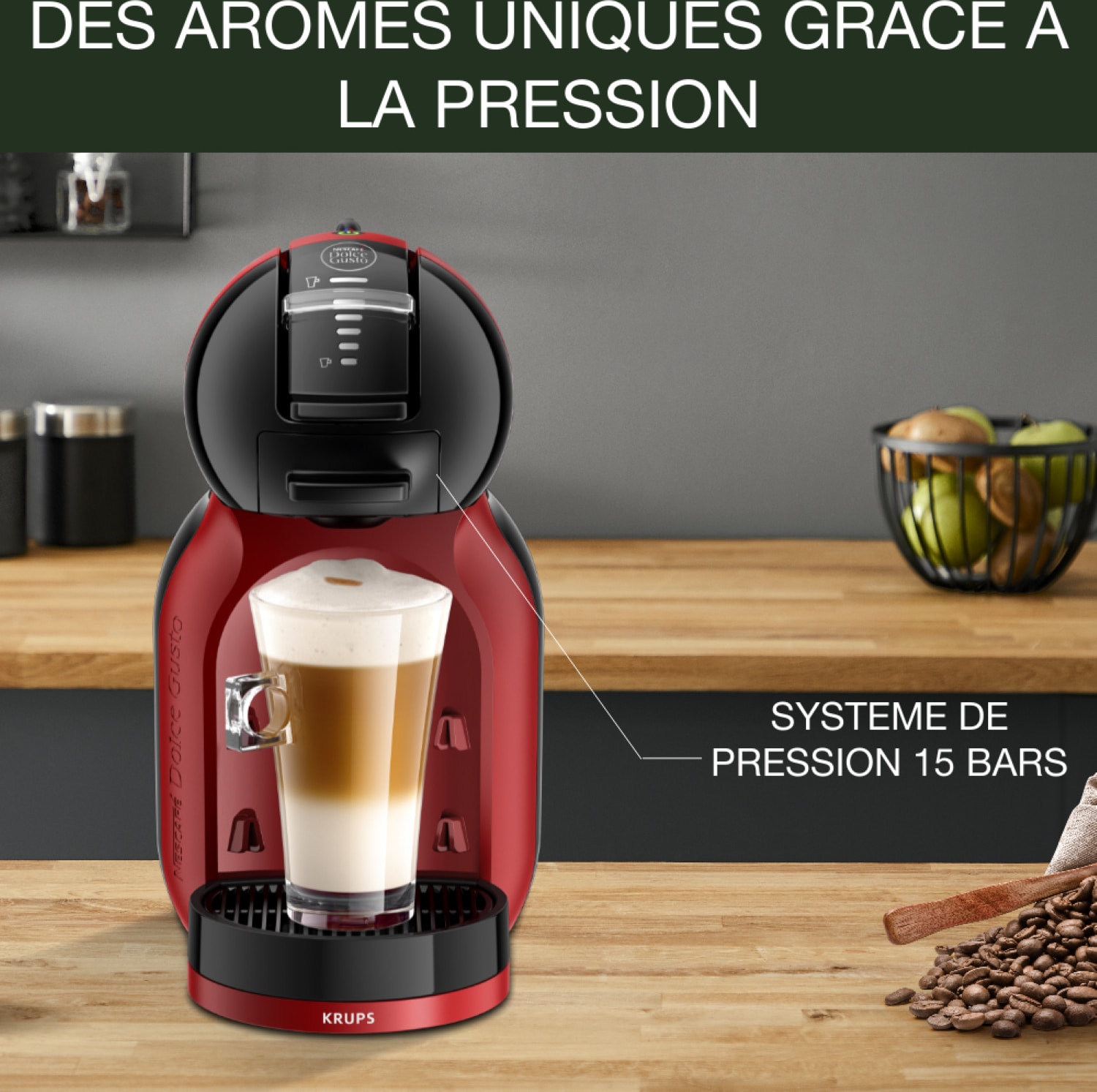 Cafetière à dosette KRUPS Play et Select Rouge - YY5219FD