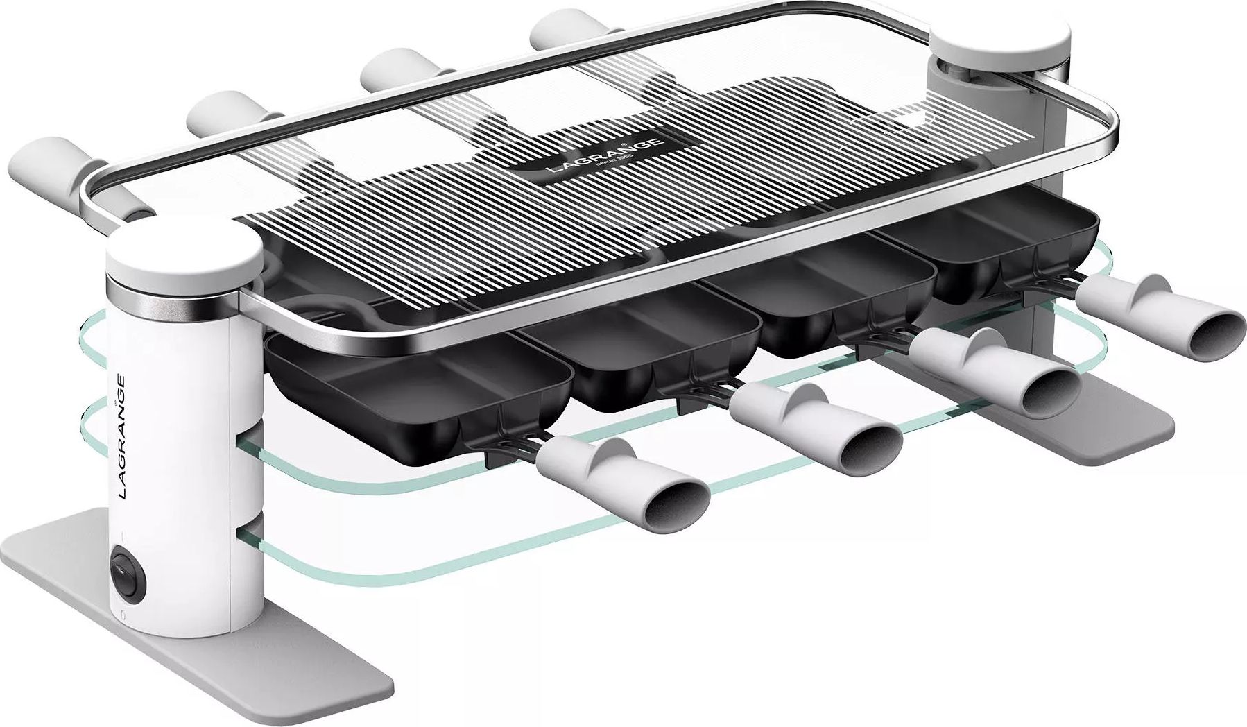 Raclette classique LAGRANGE 8 personnes 1000W Blanc 79801